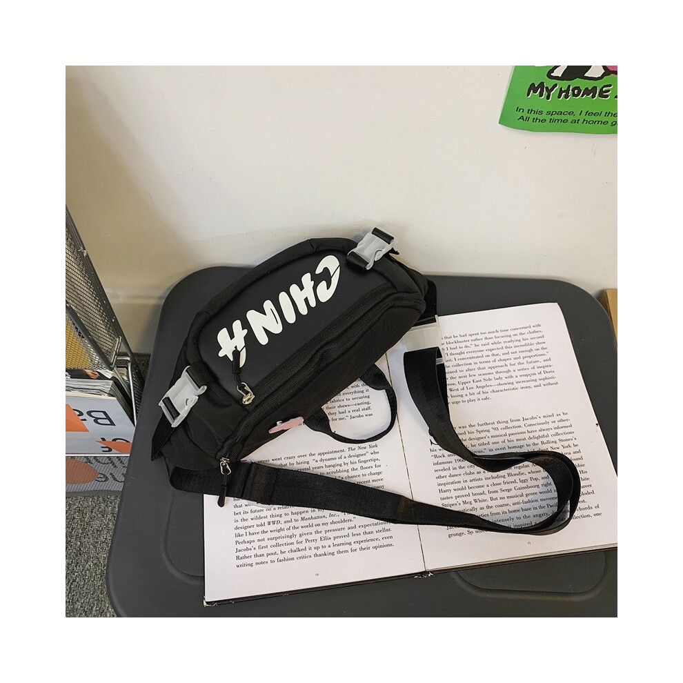 (Black)Sac bandoulière décontracté léger en nylon parfait pour le vélo et l'utilisation quotidienne