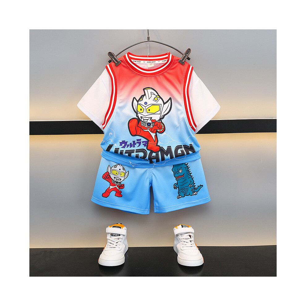 (Red,150cm)Ensemble de sports d'été vibrant Ultraman garçons amusant manches courtes ensemble coton vêtements