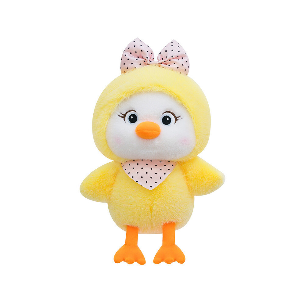 (Yellow, 35cm) Plush Chick Scarf Toy Bow Headpiece Mink Fur Costume Animal Doll Stuffed Gift-image-OPC-PGZGC6Y-NEW