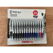 Zebra Z-Grip Flight 1.2 mm Bold Point 30 Pack Multicolour