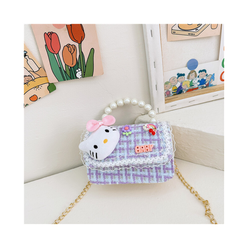 (Lavender Kitty) Animal Kitty Hello Handbag Polyester Cartoon Shoulder Slung Collocation Bag-image-OPC-PGZGDHS-NEW