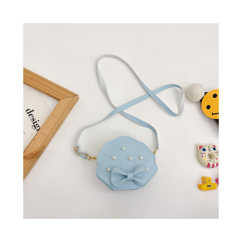 (Light Blue) Princess Pearl Shell Bag With Bow For Kids School Daily Use Sweet And Cute-image-OPC-PGZGDSH-NEW