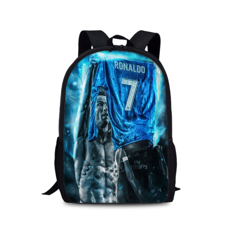 (Style 13) Cristiano 15in Ronaldo Oxford Backpack Large Capacity School Travel Sports Bag