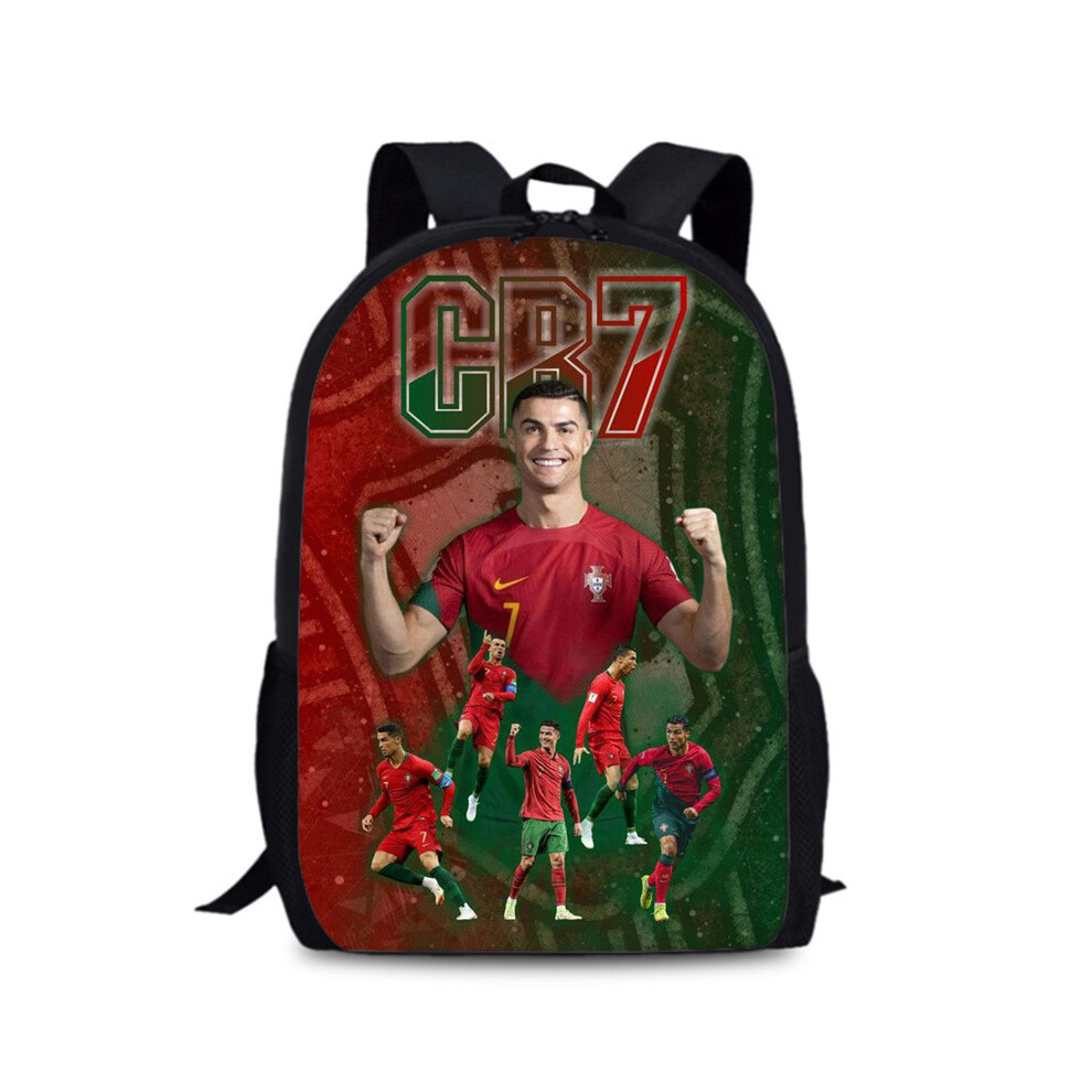 (Style 2) 15in Ronaldo Cristiano Oxford Backpack Large Capacity School Travel Sports Bag-image-OPC-PGZGFTD-NEW