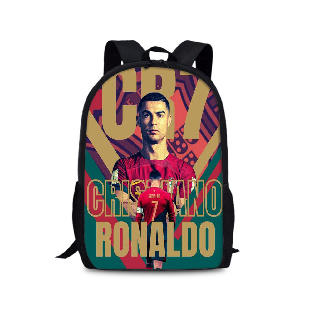 (Style 4) Cristiano 15in Ronaldo Oxford Backpack Large Capacity School Travel Bag Sports