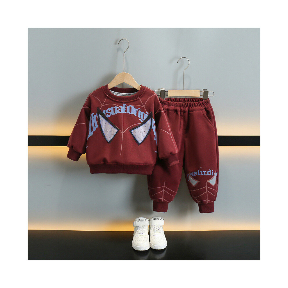 (Red,140cm)Ensemble chic vêtements de sport automne garçons élégants manches longues en coton vêtements pour enfants jeunes