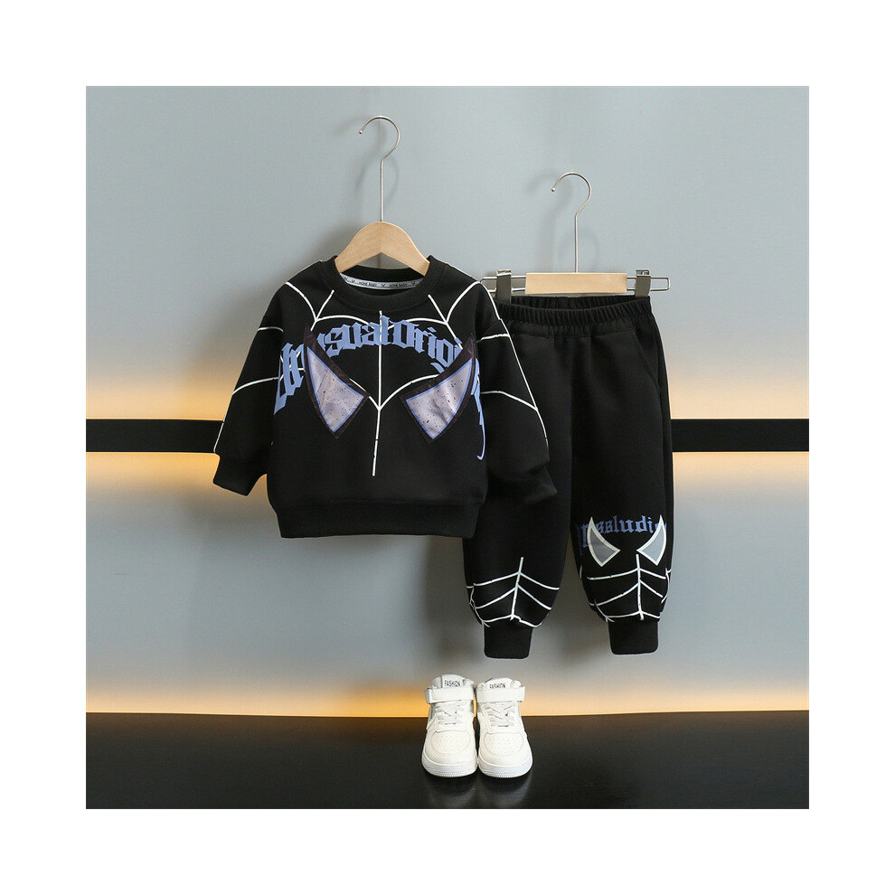 (Black,100cm)Ensemble chic vêtements de sport automne garçons élégants manches longues en coton vêtements pour enfants jeunes