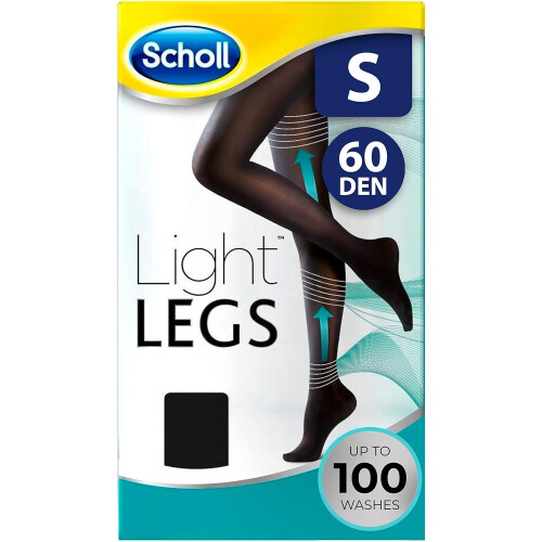 Scholl SCHOLL LIGHT LEGS COMPRESSION TIGHTS 60 DEN UPTO 100 WASHES  BLACK SMALL