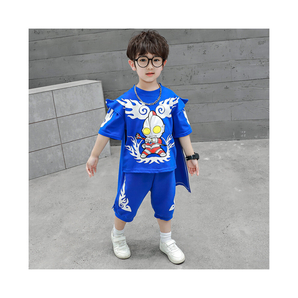 (Blue,90cm)Ensemble deux pièces vêtements de sport été ultraman ludique garçon manches courtes coton confortable
