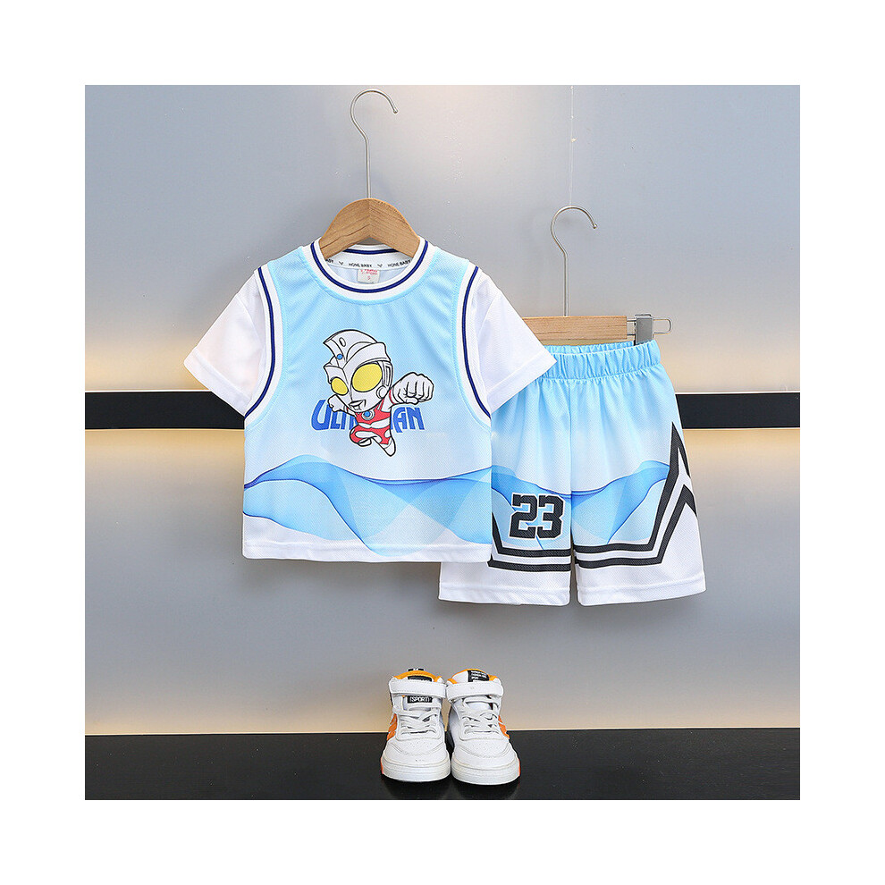 (StyleG)Fun Ultraman Enfants Vêtements de Sport d'été Coloré Manches Courtes Coton Tenue pour Garçons