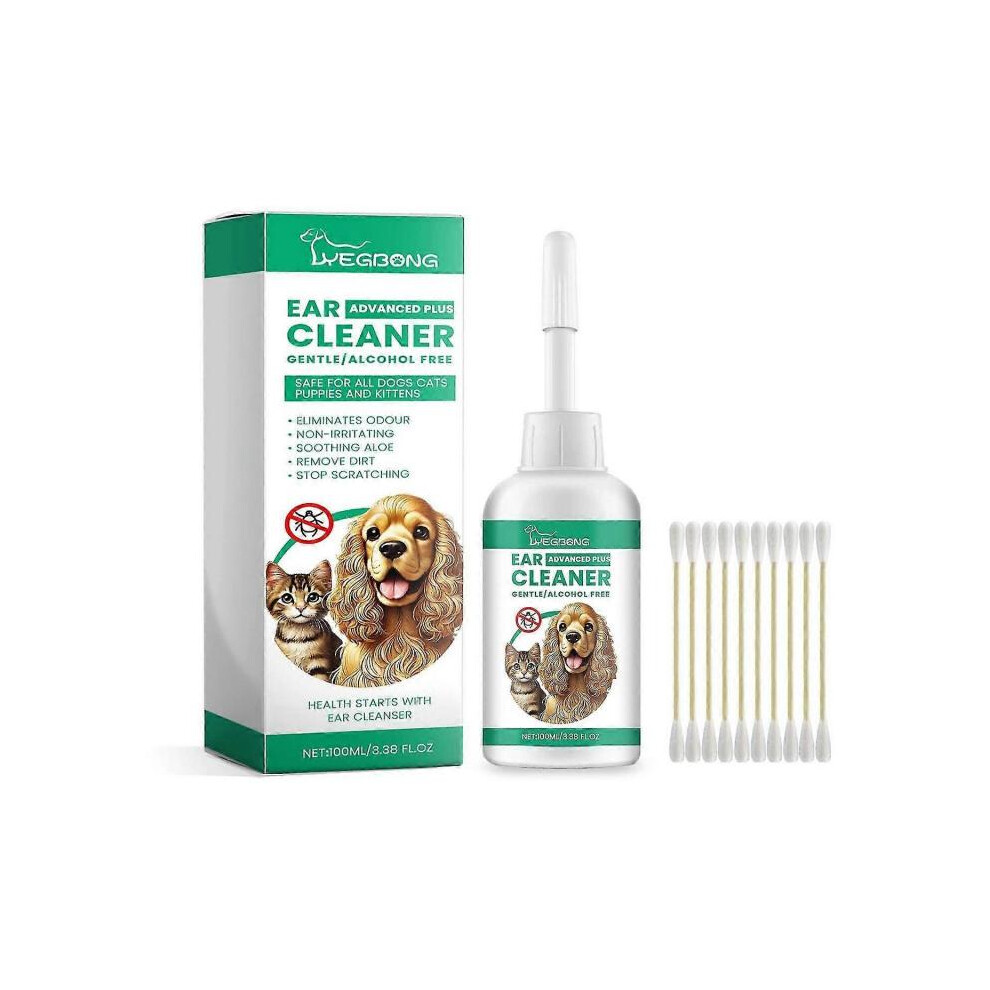 Pet Ear Cleaner, Pet Cat And Dog Ear Cleaner And Decontamination Care Solution