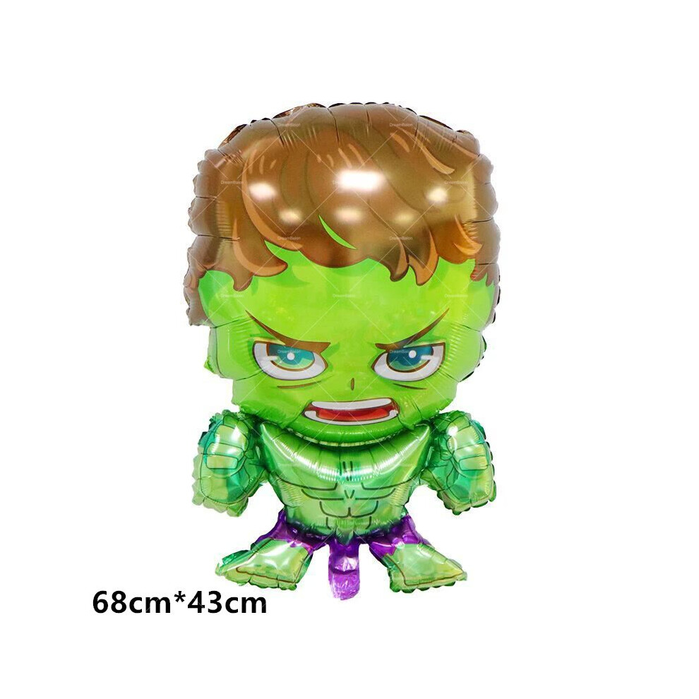 (1pc Foil Balloon-2, Other) Hulk Foil Latex Balloon Marvel The Avengers Superhero Ballons Green Cake Topper Happy Birthday Banner Party Decoration Kids Gif