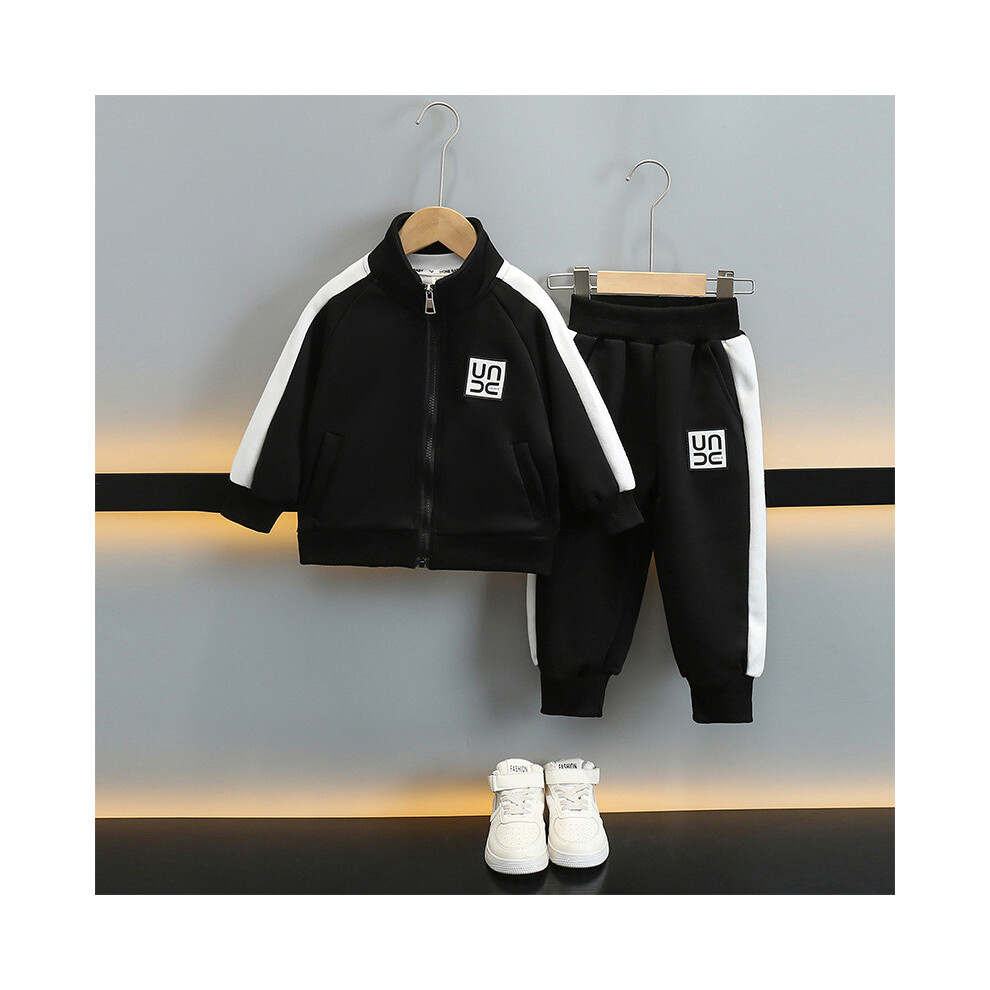 (Black Set,90cm)Charmant ensemble trois pièces automne garçon veste élégante et pantalon tenue longue