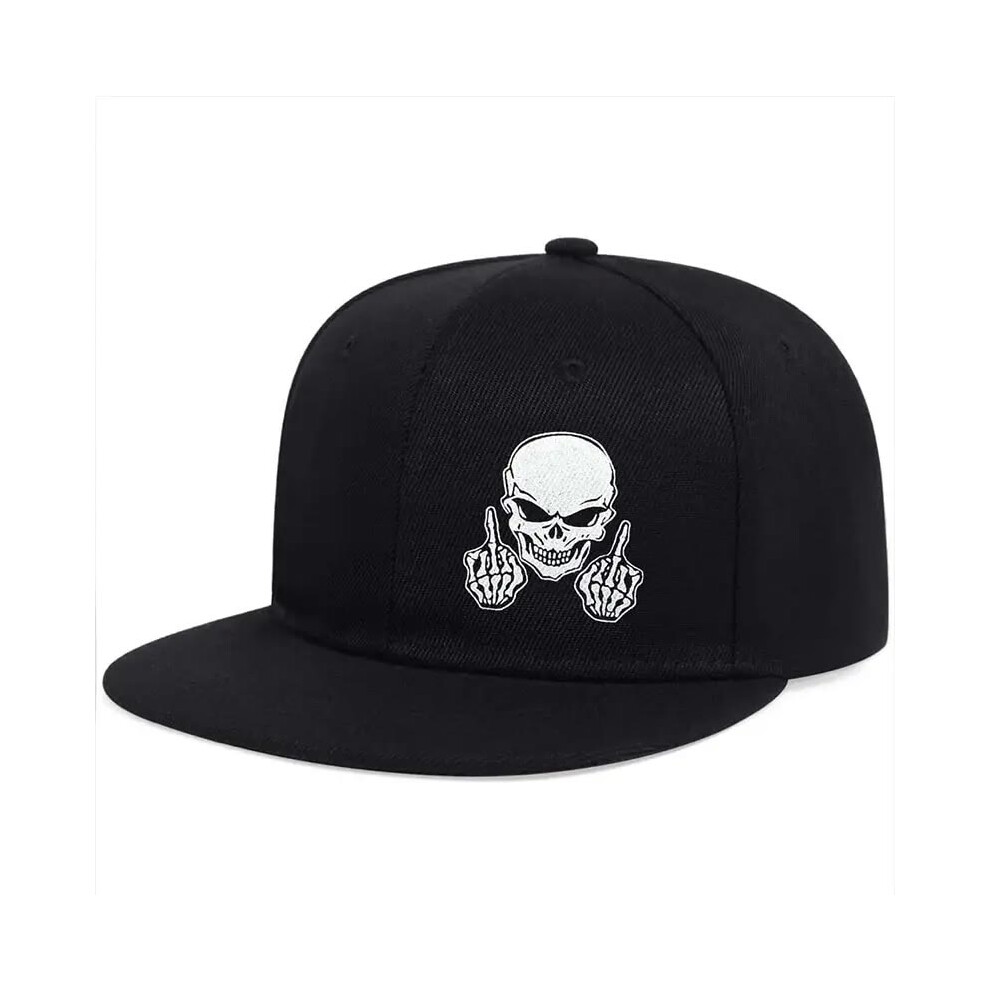 (Black) Unisex Skeleton Finger Embroidery Hip-hop Hats Spring Autumn Outdoor Adjustable Casual Baseball Caps Sunscreen Hat-image-OPC-PGZJC2C-NEW