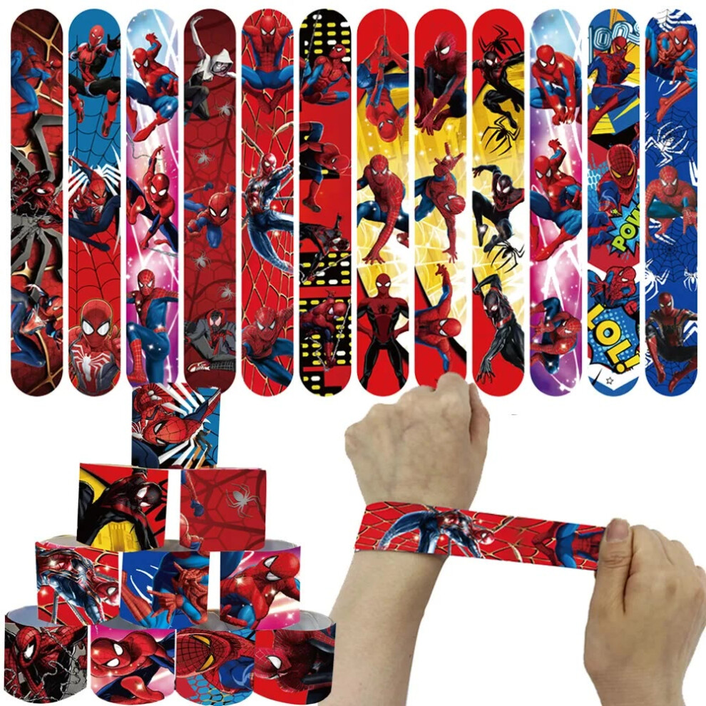(10pcs slap bracelet-2) Spidey and His Amazing Friends Stampers Stickers for Kids Favor Gifts Spiderman Straws Seal Spidey Party Decor Bag Stuffer Par-image-OPC-PGZJSFH-NEW