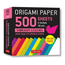 Origami Paper 500 sheets Vibrant Colors 4 10 cm by Tuttle Publishing O