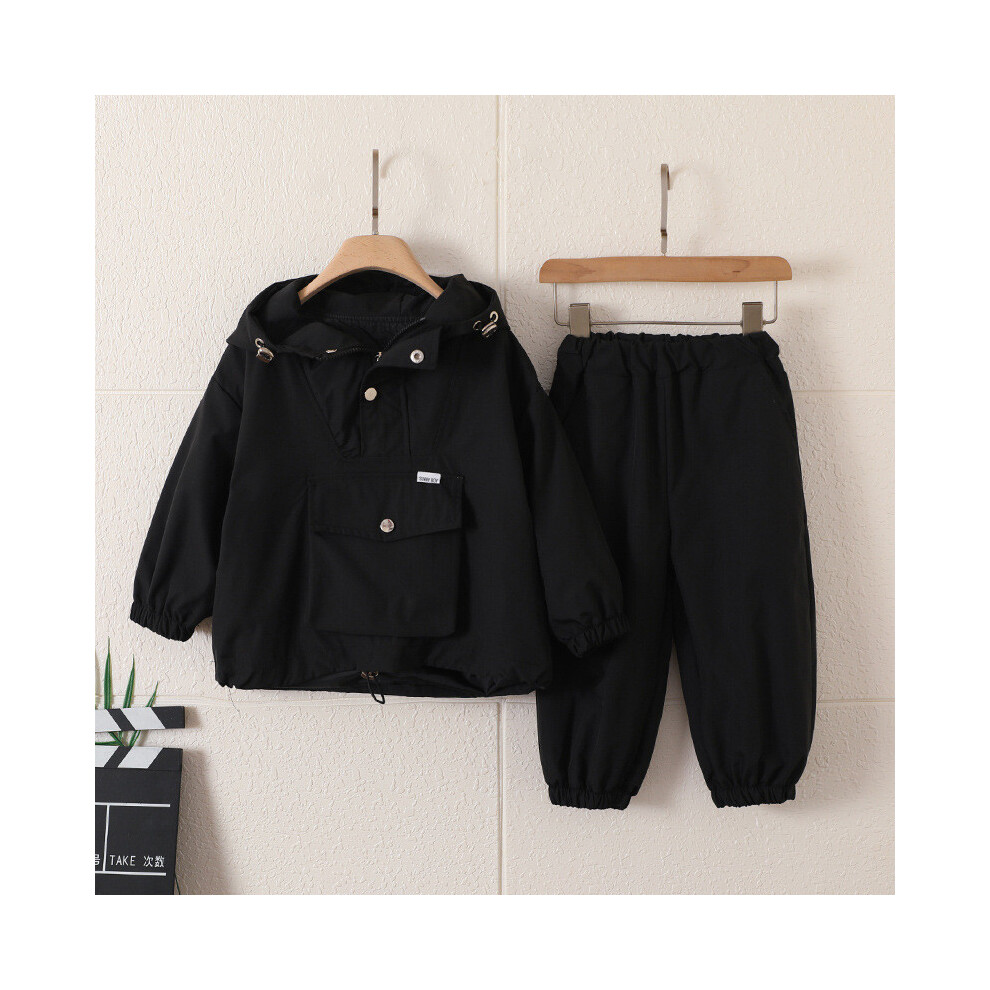 (Black,90cm)Ensemble veste et pantalon de sport léger nylon garçon pour printemps et mode automne