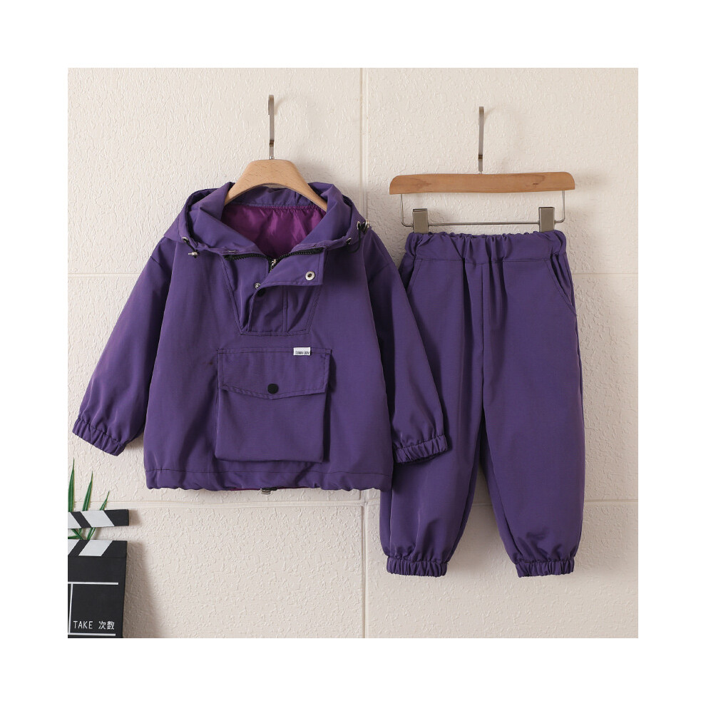 (Purple,140cm)Ensemble veste et pantalon de sport léger nylon garçon pour printemps et mode automne