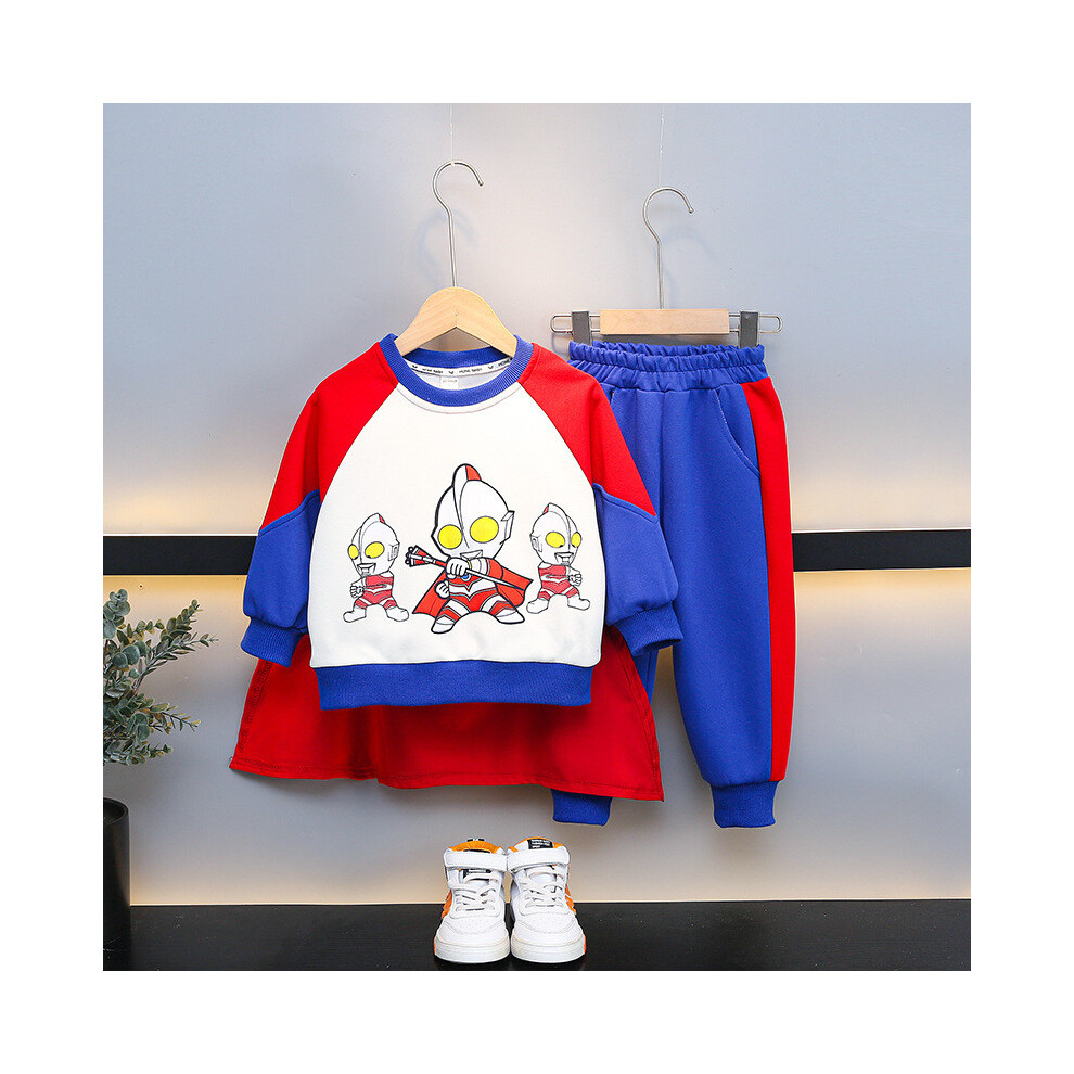 (StyleA,120cm)Ensemble sweat à capuche garçon Ultraman élégant coton sweat et pantalon printemps automne vêtements pour enfants de 3 à 8 ans