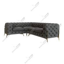 (Grey Velvet, 4 Seater Corner Left Hand) SnoozeOnline Velvet Corner Sofa Chesterfield 4/5/6 Seater Corner Settee Chaise Lounge Couch Sofa For Living Room