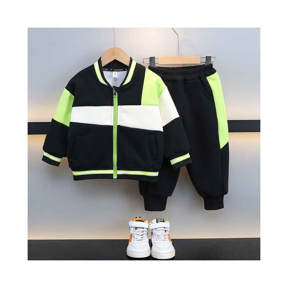(Black,120cm)Ensemble deux pièces confortable coton garçon printemps automne vêtements enfant tendance