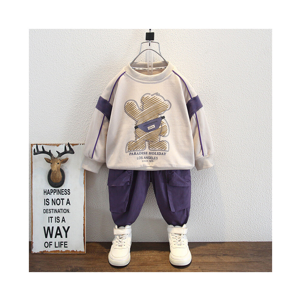 (StyleG)Combinaison de sport de printemps confortable pour garçons en tissu doux 95% coton idéal pour les enfants ludiques âgés de 3 à 8 ans