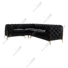 (Black Velvet, 4 Seater Corner Left Hand) SnoozeOnline Velvet Corner Sofa Chesterfield 4/5/6 Seater Corner Settee Chaise Lounge Couch Sofa For Living Room