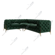 (Green Velvet, 4 Seater Corner Left Hand) SnoozeOnline Velvet Corner Sofa Chesterfield 4/5/6 Seater Corner Settee Chaise Lounge Couch Sofa For Living Room