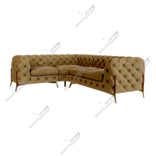 (Mink Velvet, 4 Seater Corner Left Hand) SnoozeOnline Velvet Corner Sofa Chesterfield 4/5/6 Seater Corner Settee Chaise Lounge Couch Sofa For Living Room