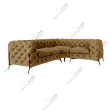 (Mink Velvet, 4 Seater Corner Right Hand) SnoozeOnline Velvet Corner Sofa Chesterfield 4/5/6 Seater Corner Settee Chaise Lounge Couch Sofa For Living Room