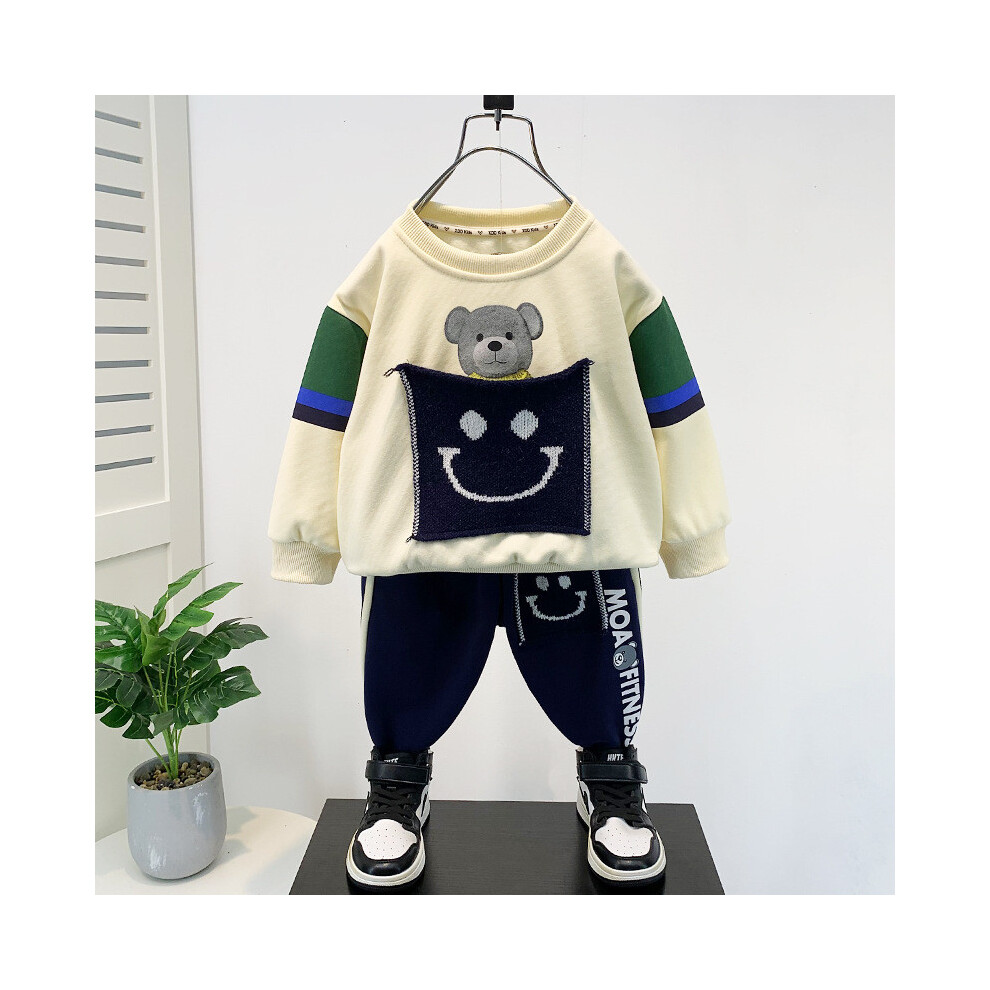 (StyleF)Ensemble deux pièces tenue automne bébé tendance pour garçon élégant pull et pantalon en coton doux