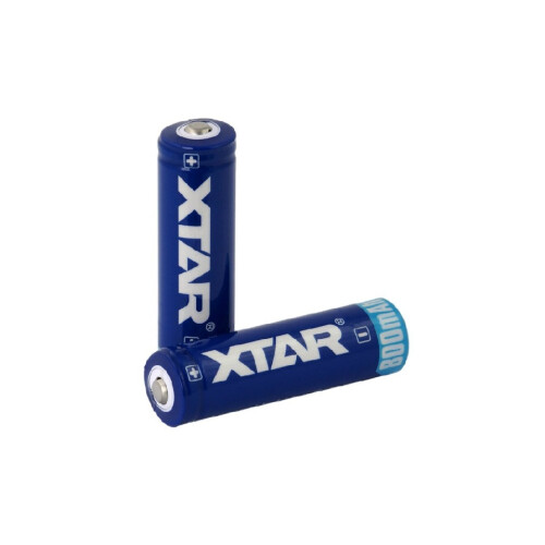 2x Xtar 14500 800mAh 3.7V Rechargeable Batteries + case
