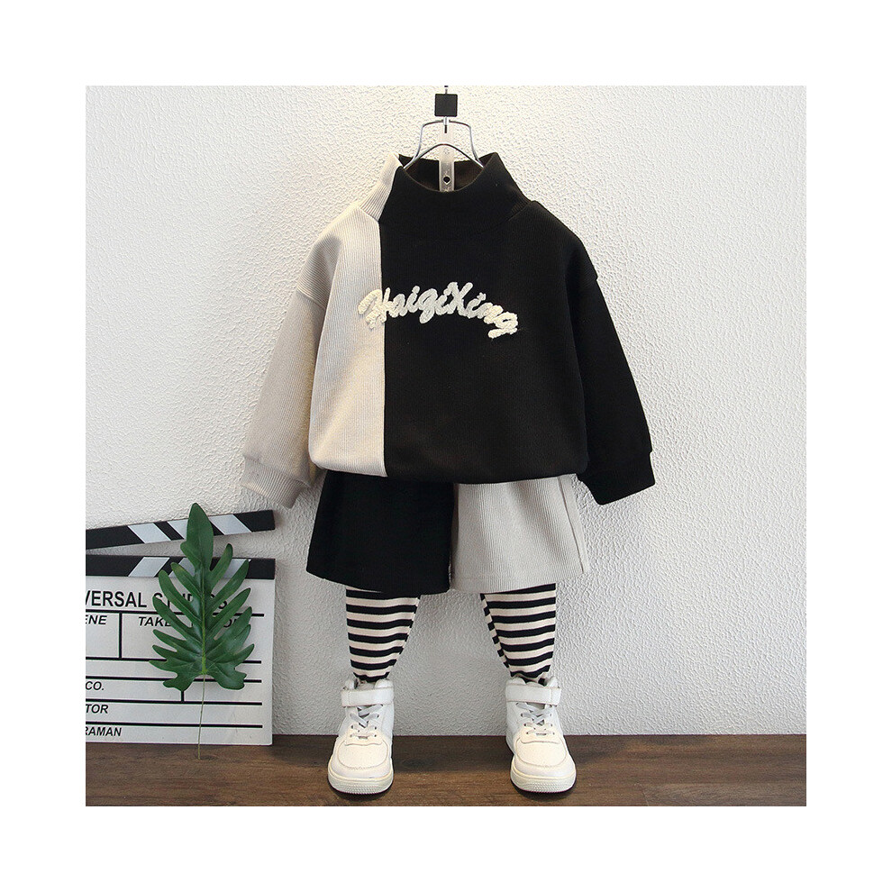 (StyleA)Adorable combinaison de sport printemps noire garçon comprend sweat à capuche et pantalon à manches longues pour enfants