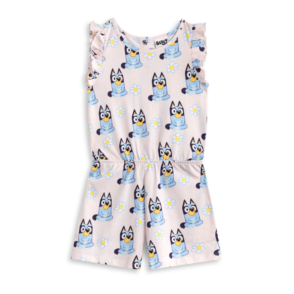 (5-6 Years) Bluey Sleeveless Playsuit (Girls Pink)