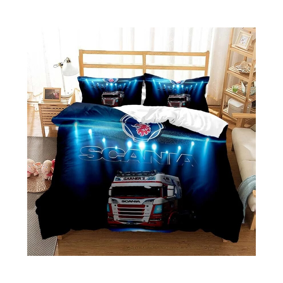 Etechmart (13, Eu Double 200X200cm) Scania Truck Duvet Cover Set 3D Print Soft Comforter Cover Microfiber Bedding Set Trendy Truck Quilt Cover For Room Decor 2