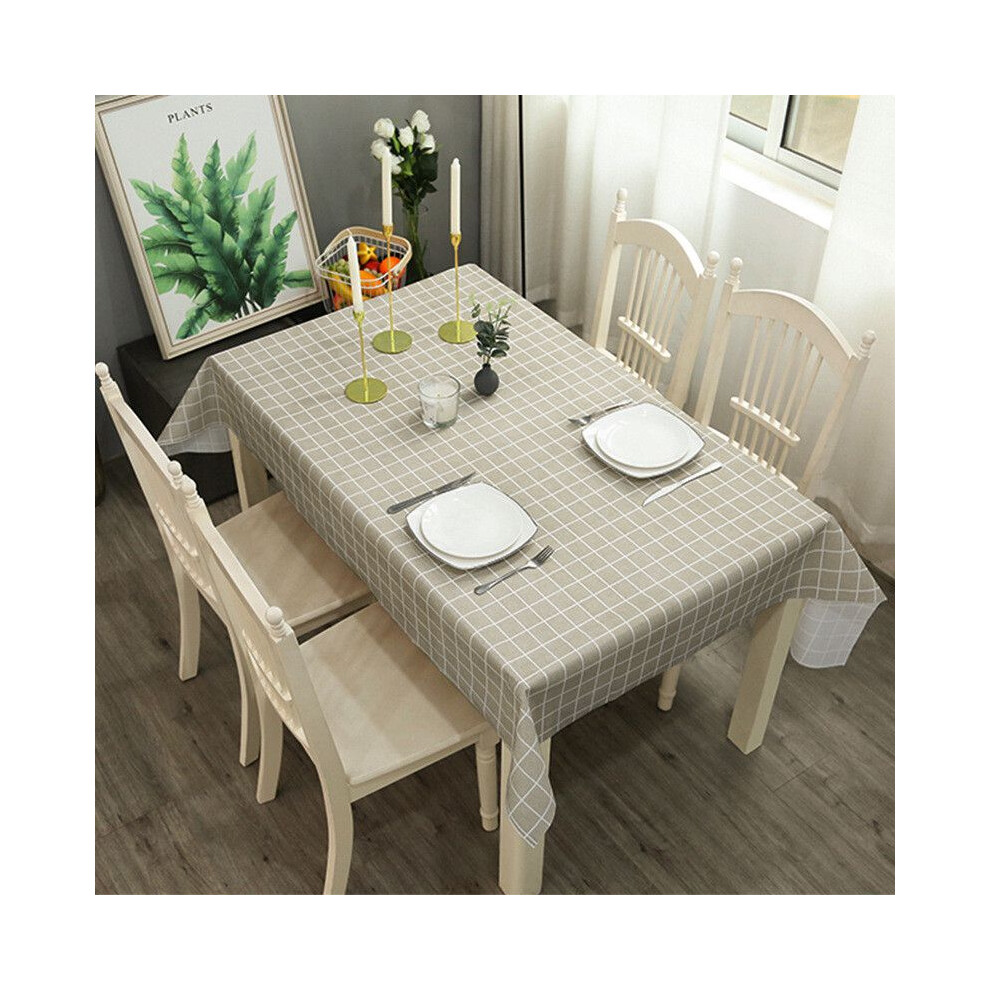 (Brown,40x60 Tablecloth Only)Nappe imperméable Peva simple plaid imperméable à l'huile nappe décoration maison salle à manger