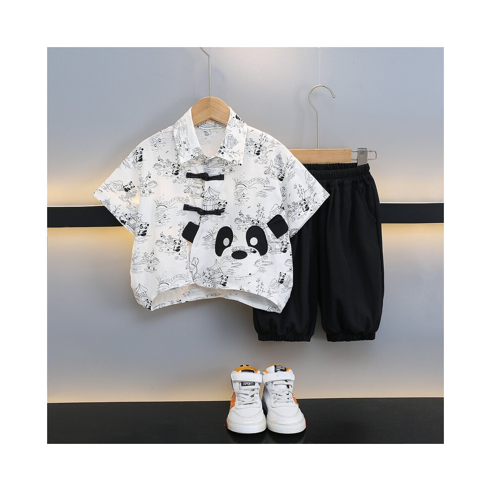 (StyleA)Déguisement léger été garçon style chinois chanfu manches courtes pour enfant 3 à 8 ans