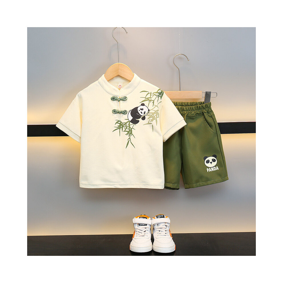 (StyleF)Adorable ensemble déguisement traditionnel chinois garçon tissu coton confortable pour jeux d'été 3 à 8 ans