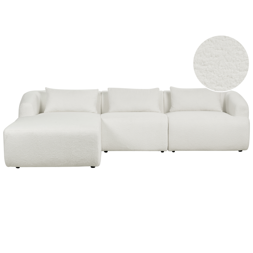 Corner Sofa SVANSELE Boucle Off-White 3 Seater Right Hand