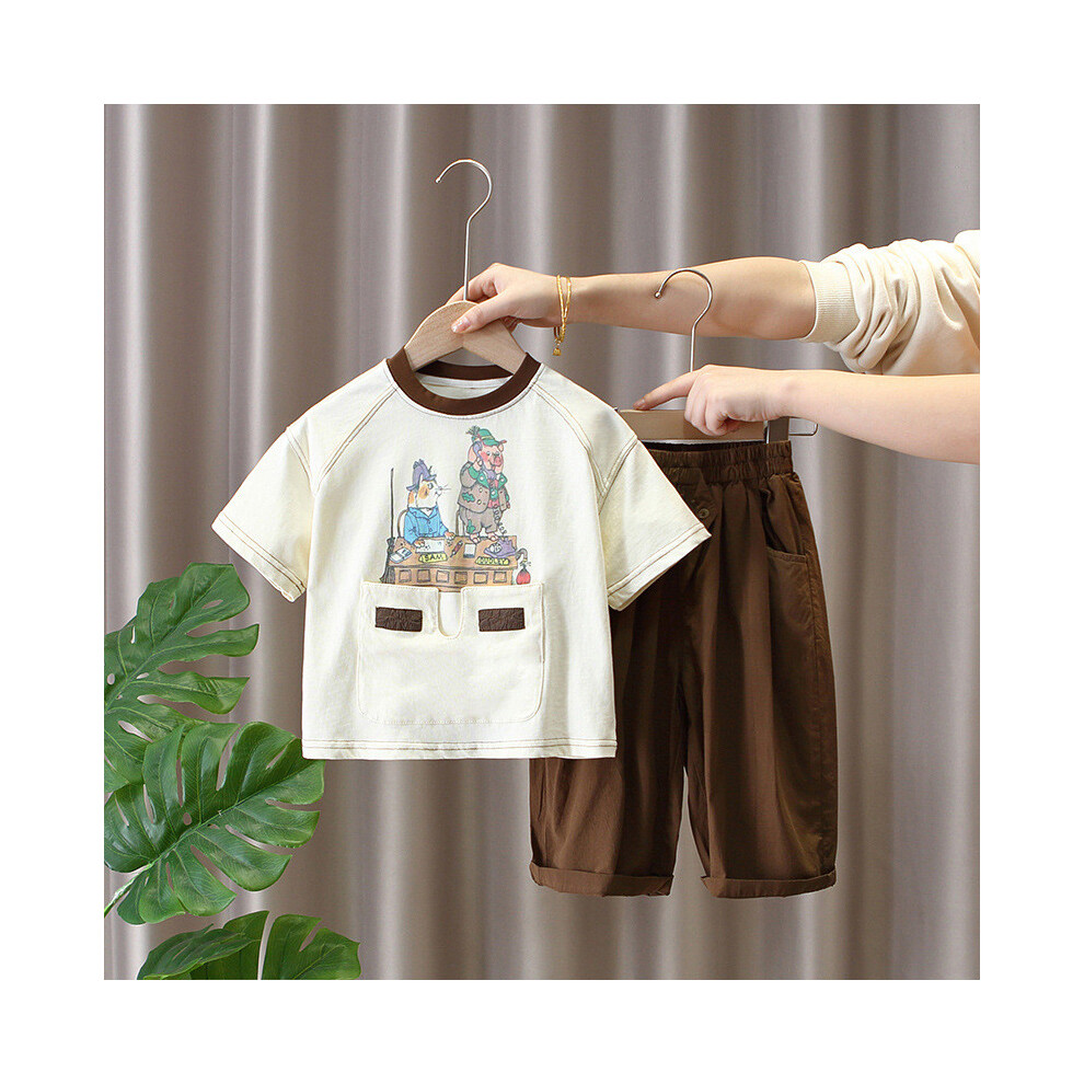 (StyleG)Adorable combinaison t-shirt et short manches courtes style coréen garçon tenue été