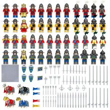(48PCS Medieval Knights) 48PCS Medieval Knights dragon soldiers building castles MiniFigures Fits Lego