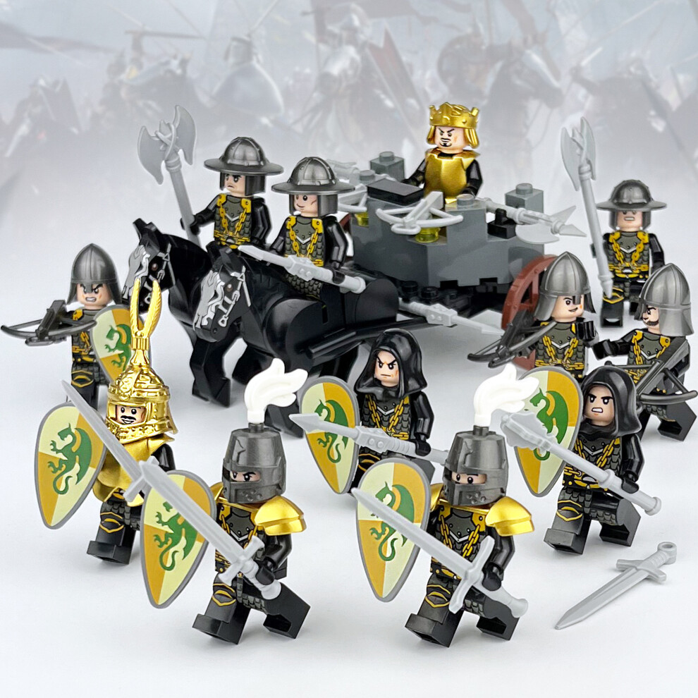 Bonxaif (16Pcs Medieval Knights -H) 48Pcs Medieval Knights Dragon Soldiers Building Castles Minifigures Fits Lego