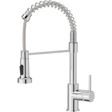 Spring Kitchen Sink Mixer Tap - Polished Chrome, Commercial-Grade Faucet, 360 Swivel, High Arc, Single-Handle, 2 Spray Modes