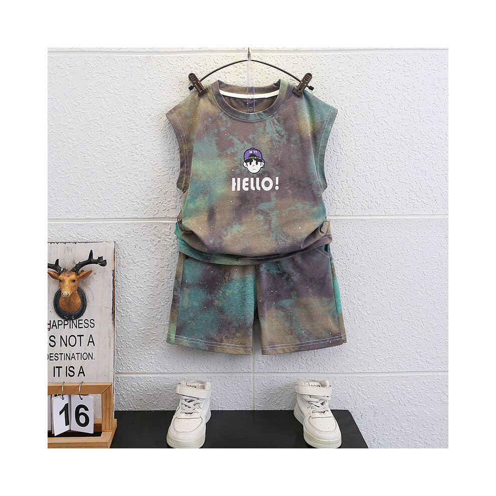 (StyleF)Charmant ensemble vêtements été bébé garçon avec gilet sans manches cool et pantalon court