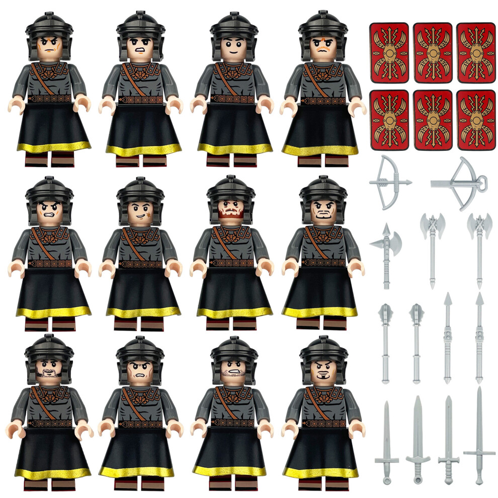 Bonxaif (12Pcs Medieval Knights -10) 48Pcs Medieval Knights Dragon Soldiers Building Castles Minifigures Fits Lego