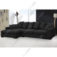 (Black, Left Hand Facing) SnoozeOnline Plush Chaise Lounge Corner Sofa with Scatter Cushions Left/Right Hand Facing with Modern Design Durable Legs Soft Cushioning