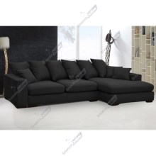 (Black, Right Hand Facing) SnoozeOnline Plush Chaise Lounge Corner Sofa with Scatter Cushions Left/Right Hand Facing with Modern Design Durable Legs Soft Cushioning