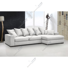 (Silver, Right Hand Facing) SnoozeOnline Plush Chaise Lounge Corner Sofa with Scatter Cushions Left/Right Hand Facing with Modern Design Durable Legs Soft Cushioning