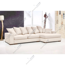 (Cream, Right Hand Facing) SnoozeOnline Plush Chaise Lounge Corner Sofa with Scatter Cushions Left/Right Hand Facing with Modern Design Durable Legs Soft Cushioning