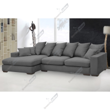 (Grey, Left Hand Facing) SnoozeOnline Plush Chaise Lounge Corner Sofa with Scatter Cushions Left/Right Hand Facing with Modern Design Durable Legs Soft Cushioning
